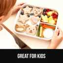 GORILLA GRIP BPA-Free Leakproof Bento Lunch Box for Women, Men, Kids, On-the-go Easy to Carry Handle, Microwave Safe Hot or Cold Food Container, Lid Includes Built-In Utensil Set, 1 Tier Style, White