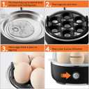 Elite Gourmet EGC115B Easy Egg Cooker Electric 7-Egg Capacity, Soft, Medium, Hard-Boiled Egg Cooker with Auto Shut-Off, Measuring Cup Included, BPA Free, Classic Black