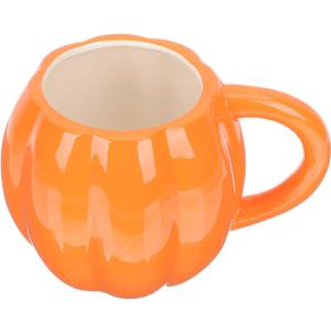 DOITOOL Ceramic Pumpkin Mug Halloween Pumpkin Cup Cute Halloween Coffee Mug Orange Milk Cup for Milk, Latte, Cappuccino, Espresso, Hot Beverage (500ml)