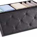 DUMOS 43 Inch Folding Ottoman with Storage Bench, Foot Rest Stool Ottoman, 15.2"D x 43"W x 15.2"H