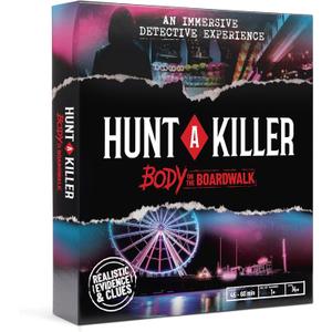 Hunt A Killer: Body On The Boardwalk, Catch the Amusement Park Killer, Interactive Unsolved Mysteries Game, Mystery Box for Game Night, Murder Mysteries Card, Puzzle & Board Games, For Ages 14 and up