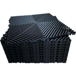 24 Pack 16"x 16"Interlocking Garage Floor Tiles,Modular Drainage Floor Mat,Non-Slip Splicing Interlocking Drainage Mats Floor Tile for Garage Car Wash Basement(Black)