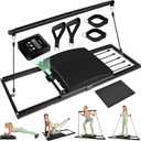 Pilates Board, Foldable Pilates Reformer Set, Multi-Purpose Iron Extended Pilate Equipment, 7-in-1 Pilate Machines for Home Use, with Pilates Bar, Resistance Bands