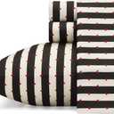 Betsey Johnson - Queen Bed Sheets, Soft & Lightweight Bedding, Fade & Wrinkle Resistant (Wonderland Stripe, Queen)