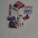 MOVINPE 150pcs 4th of July Accessories Patriotic Party Favors, Tinsel Garland Shutter Glasses Pinwheels Beaded Necklaces Flags Slap Bracelets Musical Blow Outs Tattoos Parades Giveaways (Multicolors)