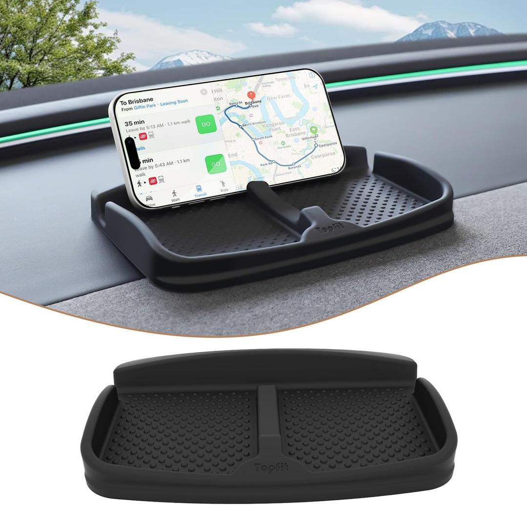 Anti-Slip Car Dash Grip Pad for Cell Phone, Keychains, Sun Glasses,Stand for Navigation Cell Phone (Black)