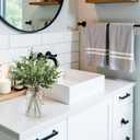 Artificial Eucalyptus Stem in Vase,Realistic Greenery Small Fake Eucalyptus Plant for Coffee Table Centerpieces Farmhouse Shelf Bathroom Home Office Desk Decor