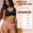 BAMBOO COOL Women's Thongs Seamless Moisture-Wicking Breathable Underwear High Stretchy Mid Waisted Panties Tagless 6 Pack (XL)