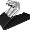 Open Ended Pants Hangers, 10 Pack Non-Slip Foam Padded Pants Hangers Space Saving Heavy Duty for Jeans, Trousers, Slacks