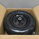 RRQ (2 Pack) 4.80/4.00-8 Tire and Wheel, 16" Pneumatic Wheelbarrow Tires with 3" Centered Hub and 3/4" Bearings (Comes with 5/8" ID Iron Tube Adapter), for Wheelbarrow, Garden Cart, Trailer and More