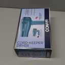 Conair Cord-Keeper Dryer with Folding Handle and Retractable Cord, 1875W Travel Hair Dryer, Ionic Technology, Teal (Blue)