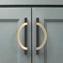 Amerdeco 6 Pack Black Brushed Gold Cabinet Pulls 5 Inch(128MM) Hole Centers Kitchen Cabinet Handles Hardware Kitchen Handles for Cabinets Cupboard Handles Drawer Pulls