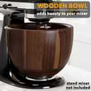SpaceAid Wooden Bowl for Mixer - Kitchen Space Aid Acacia Wood Mixing Bowls Holder for Stand Mixer, Compatible with 4.5 & 5 QT Tilt-Head Models Kitchen, Natural Wood