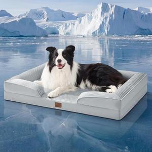Bedsure Cooling Dog Beds Large Sized Dog Washable Original Design
35" Dog Couch Sofa Comfy Bolster Sides, Removable Cover, Nonslip Bottom, Pet Bed for Cats,Senior Dogs, Cooling Grey