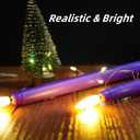 Purple Flameless Taper Candles with Remote, Battery Powered LED Candlesticks Flickering Home Decor Set of 4