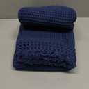 RESARE Waffle Bathroom Runner Rugs, Super Absorbent Bath Mat Non Slip Washable Quick Dry, Upgraded Ultra Soft Boho Bath Rugs with Tassels for Hallway Bedroom Laundry Room, 2'x4'(24"x48"), Navy