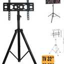 YFLY Black Tripod TV Display Portable Floor Stand Height Adjustable Mount for 32" to 55" Flat Screens