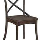 Acme Kaelyn Wooden Side Chair in Dark Oak and Black Set of 2
