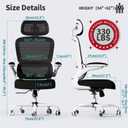 TRALT Office Chair Ergonomic Desk Chair, 330 LBS Home Mesh Office Desk Chairs with Wheels, Comfortable Gaming Chairs (Black & White)