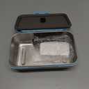 Stainless Steel Lunch Box, Leak-Proof Metal Bento Box with Adjustable Divider, Lunch Container for School Office Picnics & Travel, Microwave-Safe, Blue