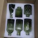 12pcs Green Glass Bud Vases Set, Small Vases for Flowers, Bud Vase for Centerpieces in Bulk, Mini Vintage Vase for Wedding Decorations, Office and Home Table Flower Décor
