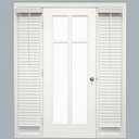 DoubleFill 2 Pack 12'' x 72'' Cordless Sidelight Blinds 2'' Horizontal White Faux Wood Front Door Window Blind Adjustable Tilt Wand Smooth, Privacy, Room Darkening for Home Entry Side Door