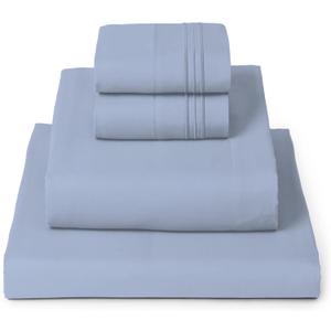 Mellanni Queen Sheets Set - 4 PC Iconic Collection Bedding - Hotel Luxury, Extra Soft, Cooling Bed Sheets - Wrinkle, Fade, Stain Resistant (Queen, Sky Blue)