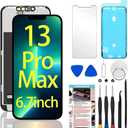 for iPhone 13 Pro Max Screen Replacement 6.7 inch, 3D Touch LCD Display Digitizer Assembly with Repair Tools Compatible with Model A2484, A2641, A2643, A2644, A2645