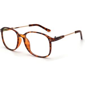 Oversized Distance Nearsighted Glasses -3.50 Women Shortsighted Myopia Glasses (Tortoise Frame Clear Lens)