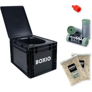 BOXIO Toilet - Portable Toilet, Camping Toilet, composting Toilet for car Camping, Boat or Camping. Mini Camping Toilet: 14,7" x 11,8" x 11,0" Made in Germany.