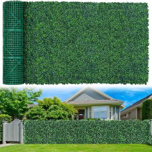 Grooy Artificial Boxwood Roll Panels,60"x 120"(50 sq.ft) UV-Anti Faux Ivy Leaves Privacy Fence Screen Grass Wall Roll Panels for Indoor Home Decor and Outdoor Garden Backyard
