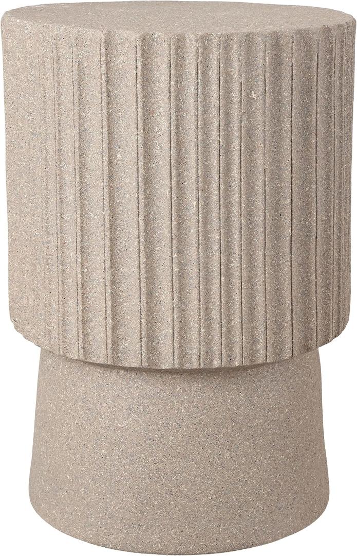 JONATHAN Y Louisa 19" Art Deco Tambour Side Table, Brown