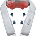 Nekteck Neck Massager for Pain Relief, Shiatsu Back Massager with Adjustable Heat and Arm Straps, Electric Deep Tissue 3D Kneading Massage Tools for Shoulder Muscle (Pale Grey)