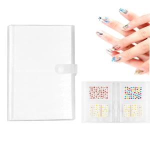 144 Slots Nail Art Sticker Storage Book Nail Art Decals Collecting Album Nail Stickers Empty Display Book Collecting Holder Binder Book Plastic DIY Nail Art Design Tools for Nail Art Sticker, 2PCS