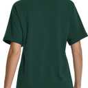 Auriviz Womens Cotton Tops Basic Short Sleeve Oversized Tshirts Short Sleeve Tees Boxy Yoga Gym Workout Shirts (Green, S)