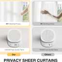 Anmao Non-See-Through Valance Kitchen Curtains 24 Inch Length 2 Panels Set, Off White Privacy Light Filtering Semi Sheer Over Sink Short Cafe Curtain Tiers for Small Windows, 25W x 24L, Ivory White