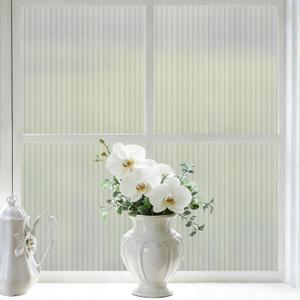 4/5-Inch Reeded Glass Window Film, Frosted Glass Window Privacy Film, Non Adhesive Decorative Sticker for Bathroom Living Room Office 35.4 x 78.7 inches