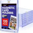 120ct Magnetic Card Holder, 35pt One Touch Card Holder for Trading Cards, Protectors Hard Plastic, U-V Protection Magnetic Display Case for Baseball, Game, Sports Cards