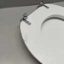 Mayfair Padded Toilet Seat with Chrome Hinges, Soft Vinyl over Wood Core Seat, Made in USA, Round, White