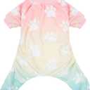 CuteBone Small Dogs Outfit Soft Puppy Onesies Pjs Dog Pajamas Pet Coat Cat Apparel Comfy Doggie Jumpsuit Bodysuit for All Seasons P09L (Large, A05-Gradient footie)