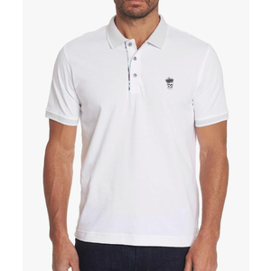 Robert Graham Men's Lucifer Short Sleeve Knit Cotton Polo Shirt, 3XL