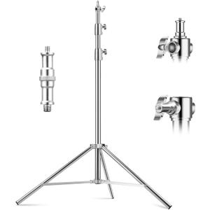 soonpho 110"Stainless Heavy Duty Light Stand, Photography C Stand & Adapter
2.8M Spring Cushioned Studio Stand with 1/4" to 3/8" Universal Adapter for Strobe Monolight, Softbox, Reflector