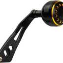 1 Pc Fishing Reel Handle Aluminum Alloy Lightweight Low-Profile Reel Black Gold Power Handle 0.31x0.2inch Mounting Hole for Reel Repair Parts
