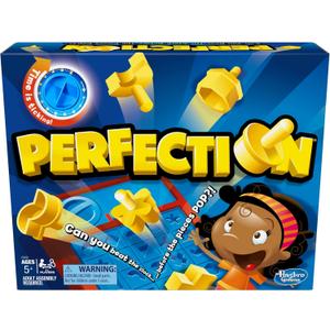 Hasbro Gaming Perfection Game for Preschoolers and Kids Ages 5 and Up, Popping Shapes and Pieces, Preschool Board Games for 1 or More Players