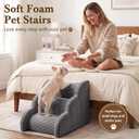 Large Dog Stairs with Handrail, Extra Wide Dog Steps for High Bed & Couch, Grey, Size: 20'' *33''*18''