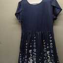 HOTOUCH Women's Summer Short Sleeve A-Line Midi Dresses Casual Floral T-Shirt Dress Flowy Beach Sundress with Pockets, Size Large 