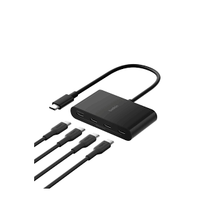 Belkin Connect 4 Port USB C Hub  Multiport Adapter Dongle with 4 USB C 3.2 Gen 2 Ports  High Speed 10G Data Transfer for Laptop, MacBook, iPad, PC, and More  100W PD