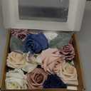 Ling's Moment Fake Flowers Box, Faux Artificial Greenery Stems Foam Roses Silk Orchid Fabic Flower for Centerpieces Bouquet Wedding Table Floral Vase Bridal Shower Party, Dusty Rose & Navy, Mini Combo