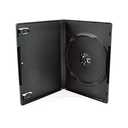 25 Pack Maxtek Standard 14mm Black Signle Disc DVD Cases with Outter Clear Sleeve