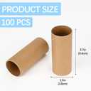100 Pack Toilet Paper Rolls for Crafts Round Thick Cardboard Tubes Empty Paper Towel Rolls for Crafts Arts 3.7inch x 1.55inch (Brown-100pc)